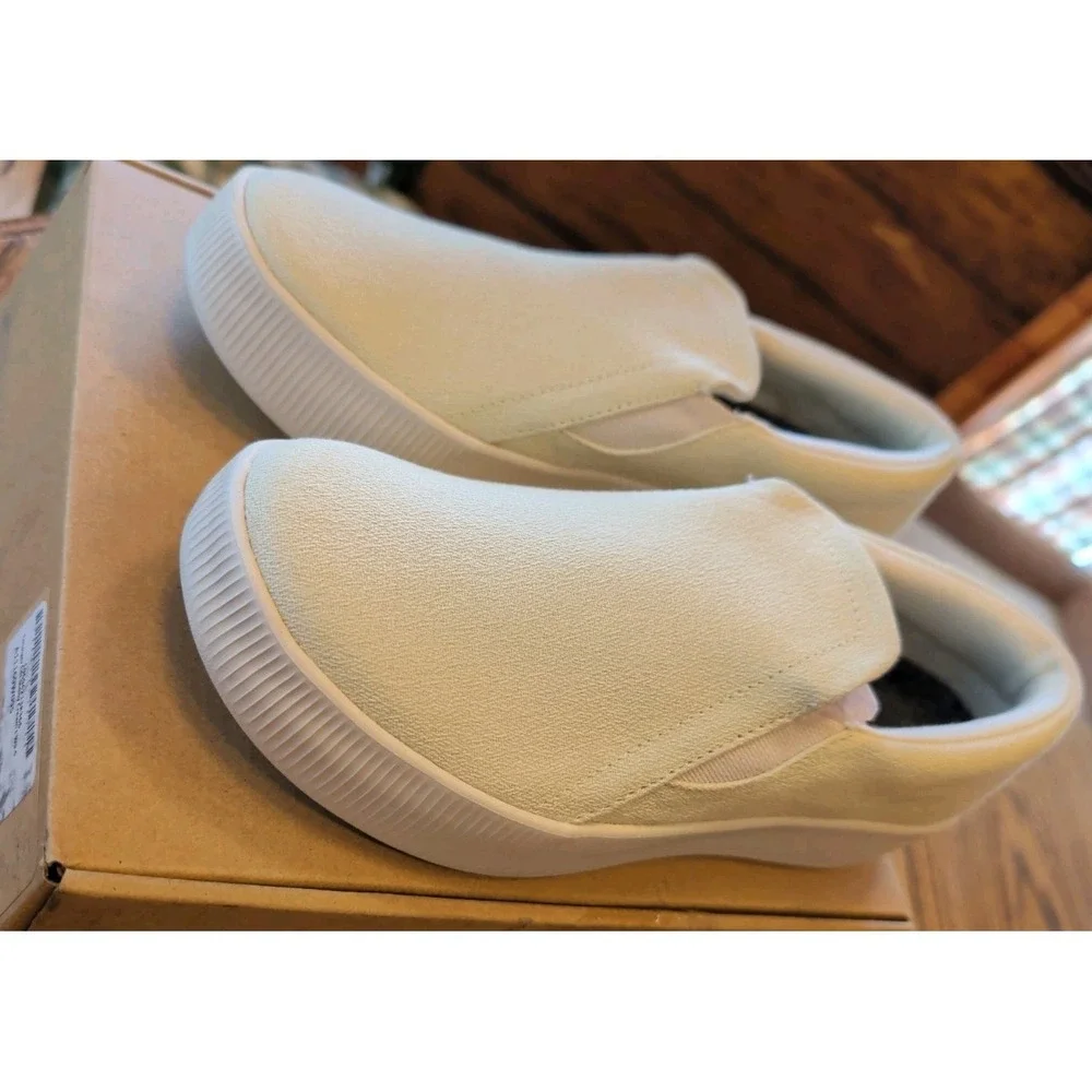 Allbirds Women's Lounger Lift Stony Cream Platform Slip On Sneakers Size 9.5